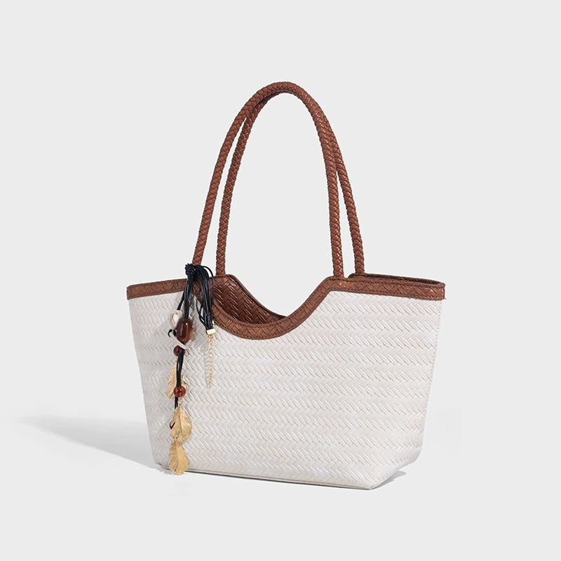 Beaira Large capacity commuting woven bag women's new high-end sensory vegetable basket bag fashionable and versatile tote bag