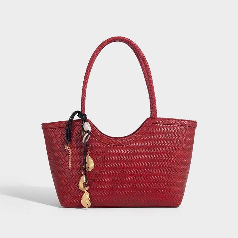 Beaira Large capacity commuting woven bag women's new high-end sensory vegetable basket bag fashionable and versatile tote bag