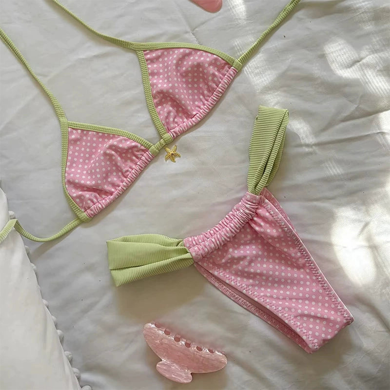 Beaira New Bikini European and American Sexy Bikini Cross border Foreign Trade European and American Printed Strap Split Women's Swimsuit