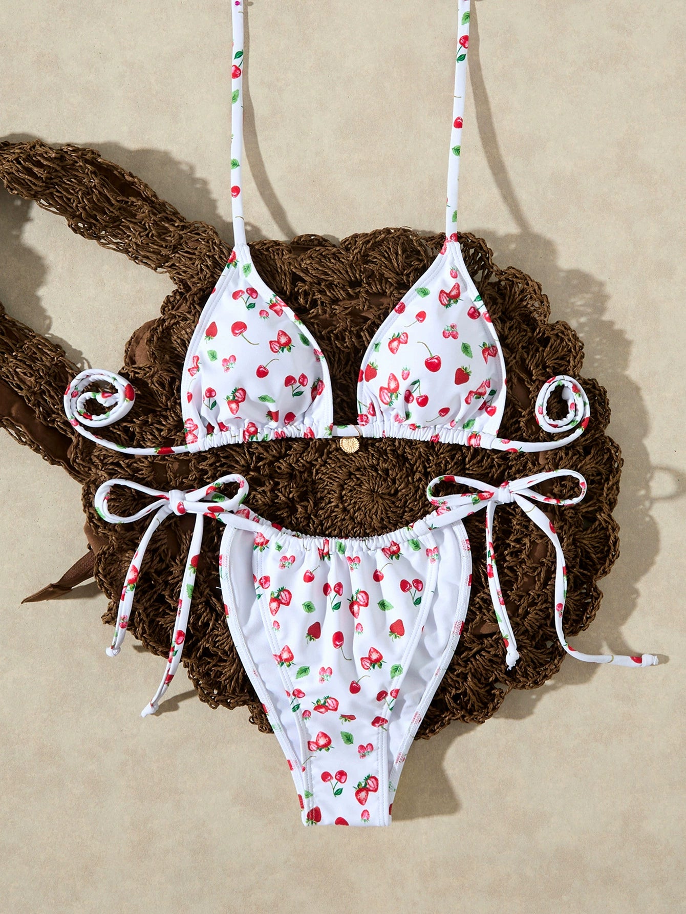 Beaira New sexy printed lace up three-point spicy girl split bikini bikini swimsuit