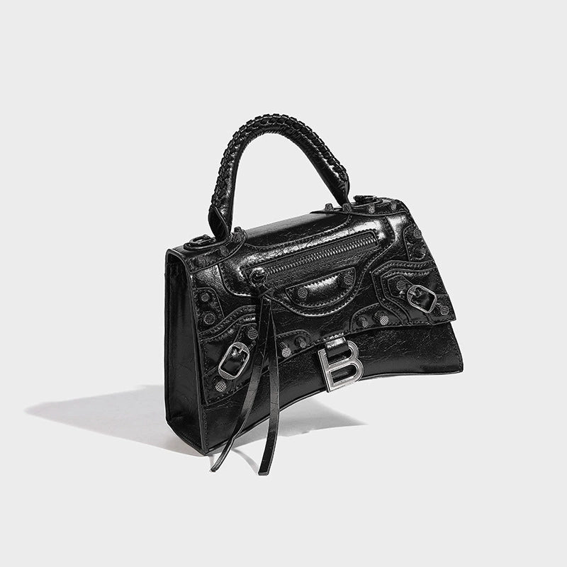 Beaira Niche high-quality motorcycle handbag women's new hot girl willow nail hourglass bag high-end one-shoulder crossbody bag