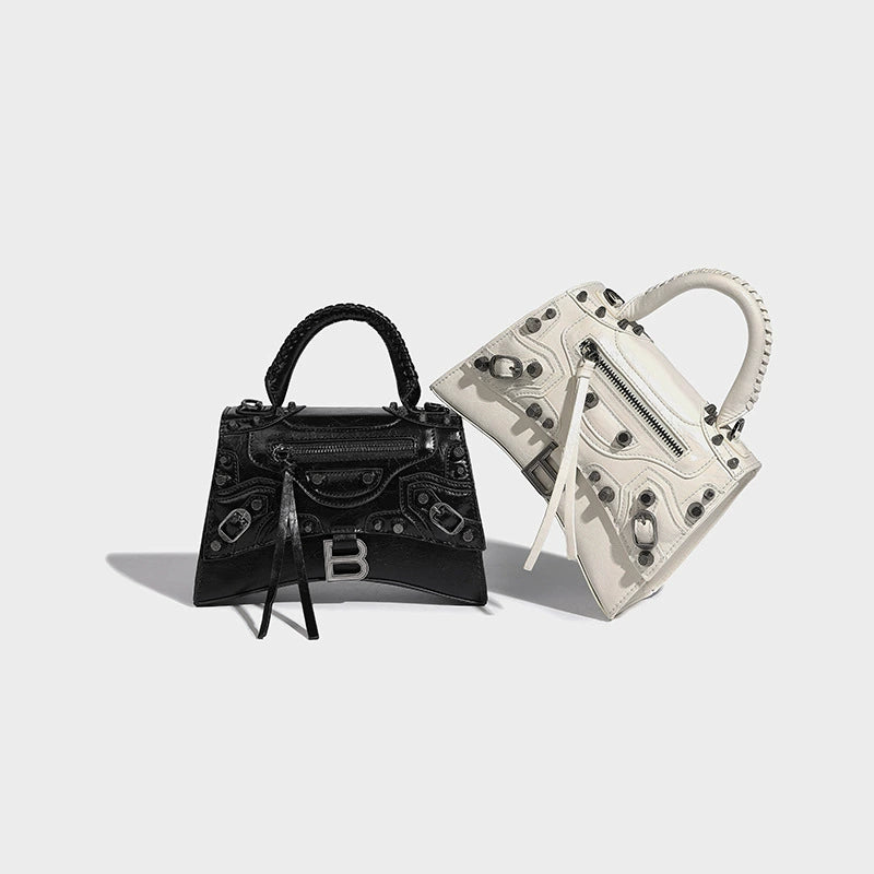 Beaira Niche high-quality motorcycle handbag women's new hot girl willow nail hourglass bag high-end one-shoulder crossbody bag