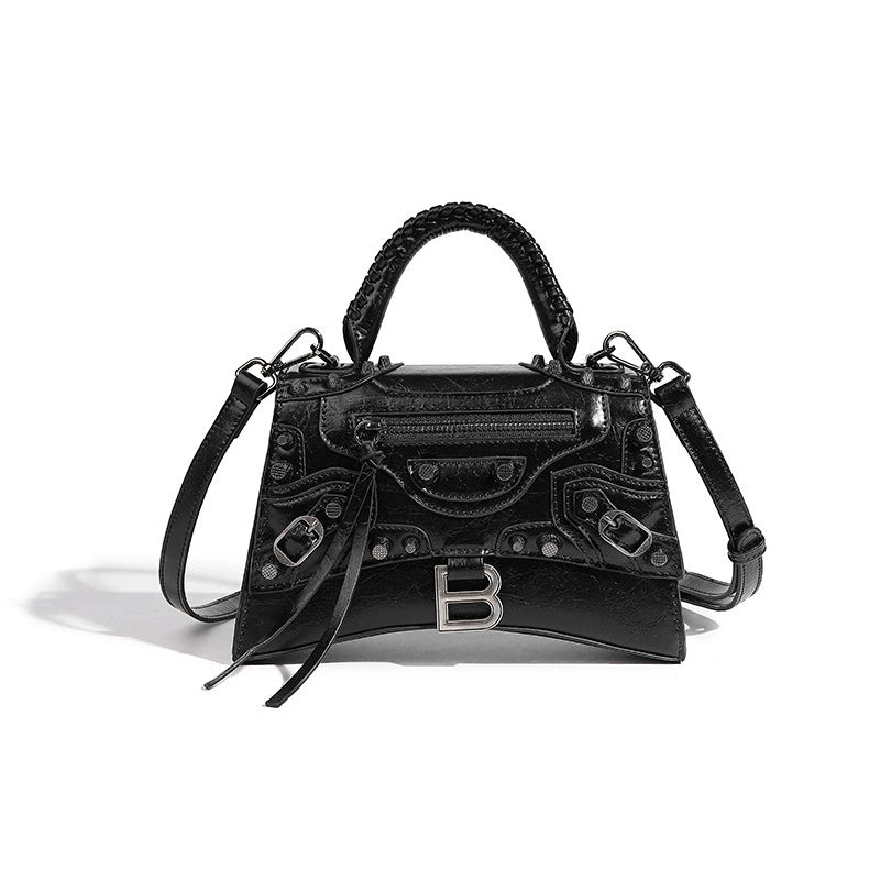 Beaira Niche high-quality motorcycle handbag women's new hot girl willow nail hourglass bag high-end one-shoulder crossbody bag