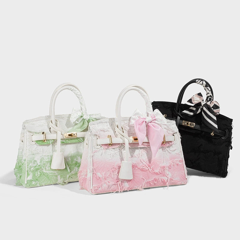 Beaira Retro denim handbag for women's spring and summer platinum light luxury high-end fashion trend single shoulder crossbody women's bag