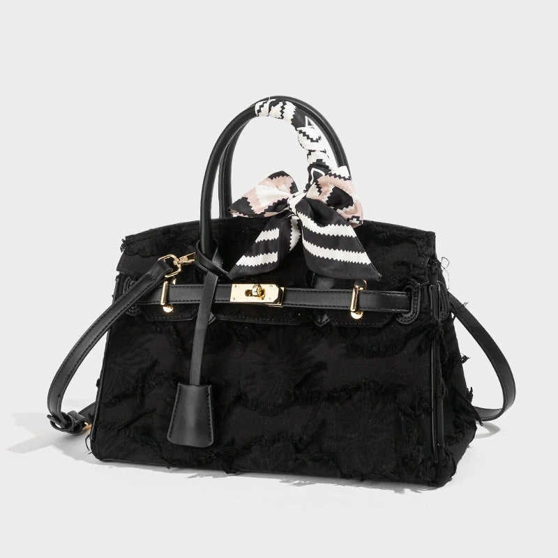 Beaira Retro denim handbag for women's spring and summer platinum light luxury high-end fashion trend single shoulder crossbody women's bag