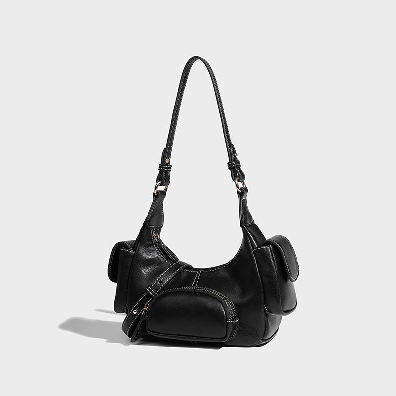 Beaira Retro motorcycle bag wasteland style worn out single shoulder hand-held armpit bag high-end new autumn and winter multi pocket bag