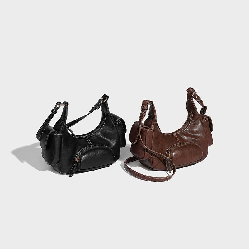 Beaira Retro motorcycle bag wasteland style worn out single shoulder hand-held armpit bag high-end new autumn and winter multi pocket bag