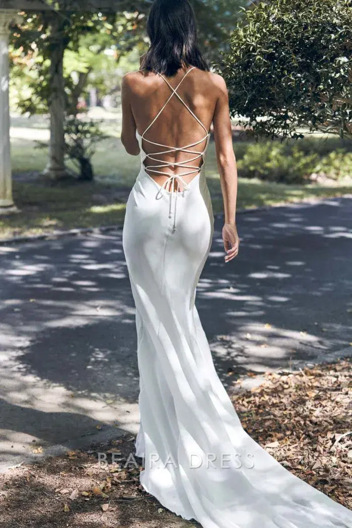 Beaira Simple Mermaid Spaghetti Straps Formal Dress Fashion Evening Long Prom Dresses hot sale for women