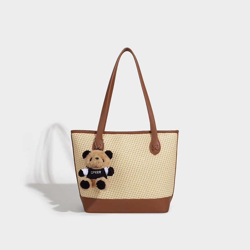 Beaira Summer high-end style new niche retro high-end style armpit bag woven grass bag large capacity simple support extra large