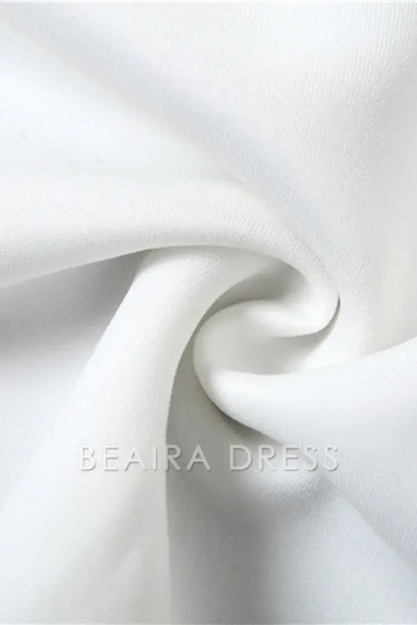 Beaira Sweet Simplicity Solid Backless With Bow Square Collar Evening Dresses formal wear dresses - White
