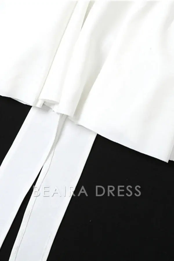 Beaira Sweet Simplicity Solid Backless With Bow Square Collar Evening Dresses formal wear dresses - White