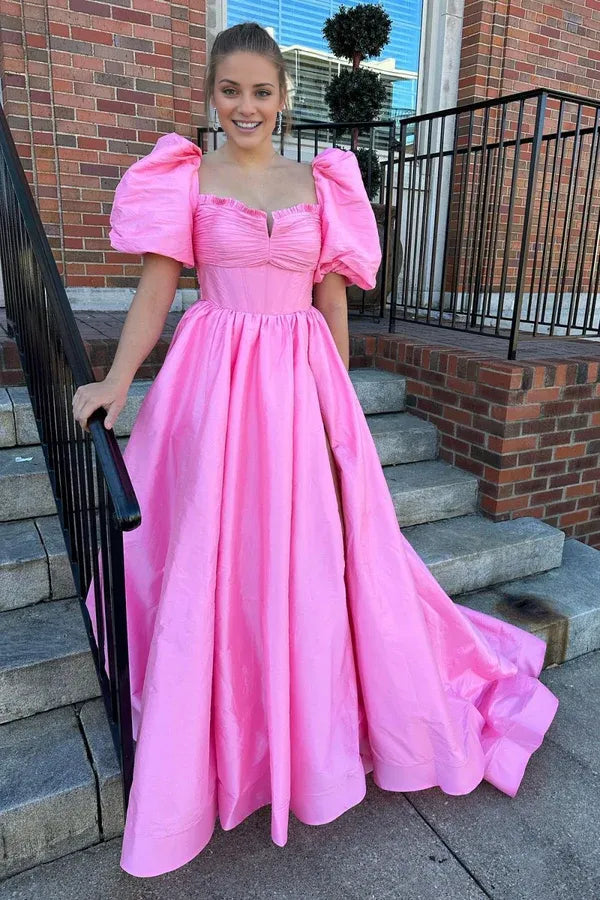 Beaira Trendy A Line Sweetheart Fuchsia Corset Prom Dress with Bowknot - Fuchsia