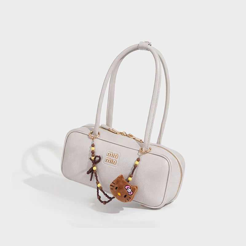 Beaira Vintage patent leather bowling bag bag new versatile underarm bag shoulder tote bag high quality Boston bag