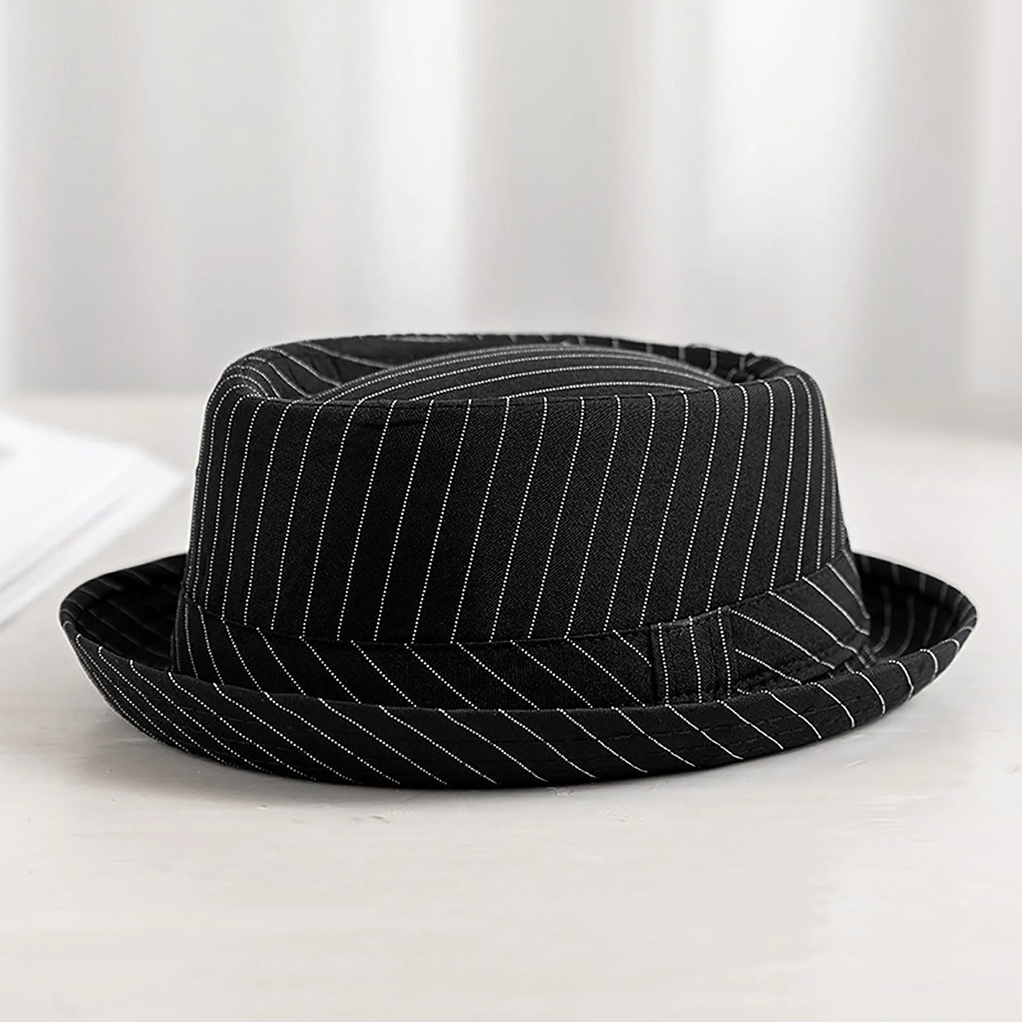 Beaira Casual Fashion Men Striped Short Hat Brim Fedoras Classic Neutral Soft Tweed Dress Hat Suitable for Camping and Hiking