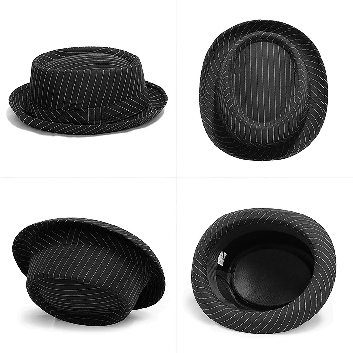 Beaira Casual Fashion Men Striped Short Hat Brim Fedoras Classic Neutral Soft Tweed Dress Hat Suitable for Camping and Hiking
