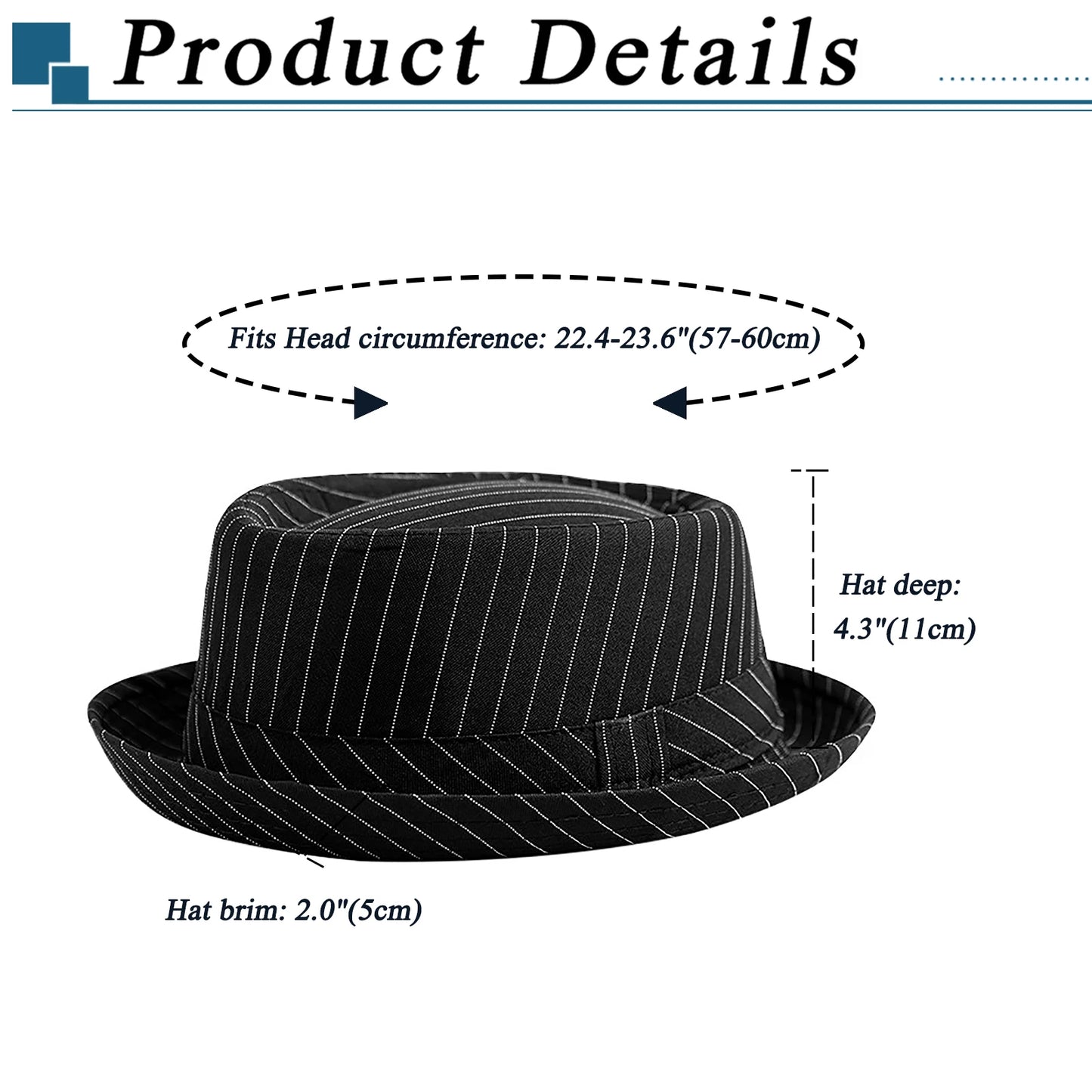 Beaira Casual Fashion Men Striped Short Hat Brim Fedoras Classic Neutral Soft Tweed Dress Hat Suitable for Camping and Hiking