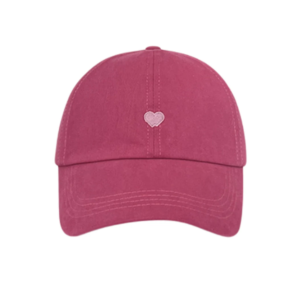 Beaira Children Girls Ponytail Baseball Caps Sun Hats Baseball Caps Adjustable Solid Color Love Heart Designs Peaked Caps Hat