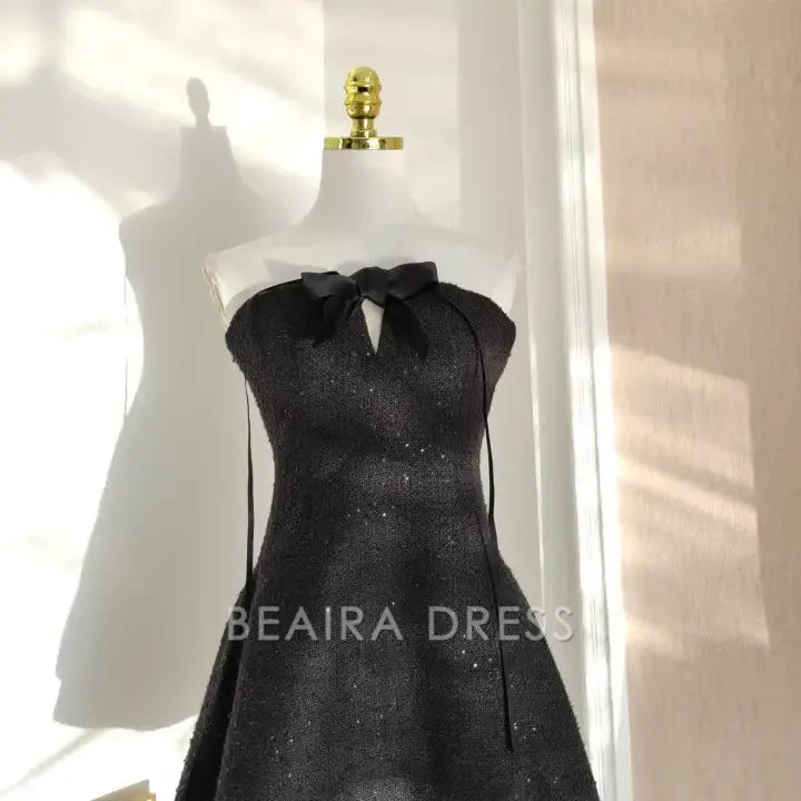 Beaira Cute A line Halter Black Short Homecoming Dresses Little Black Birthday Outfits