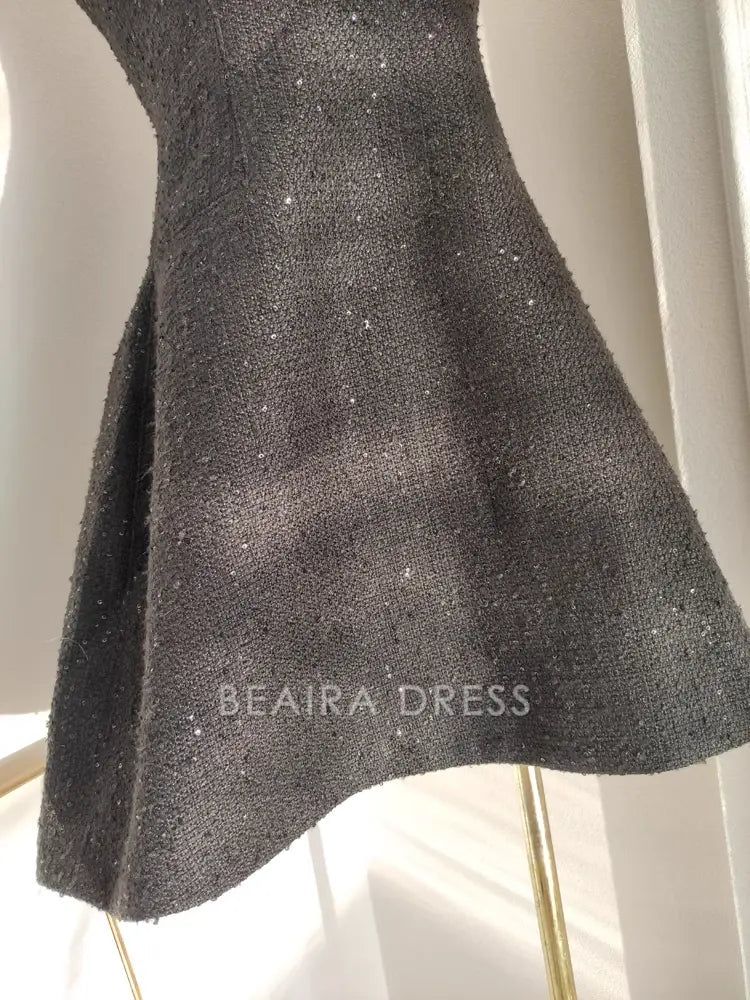 Beaira Cute A line Halter Black Short Homecoming Dresses Little Black Birthday Outfits