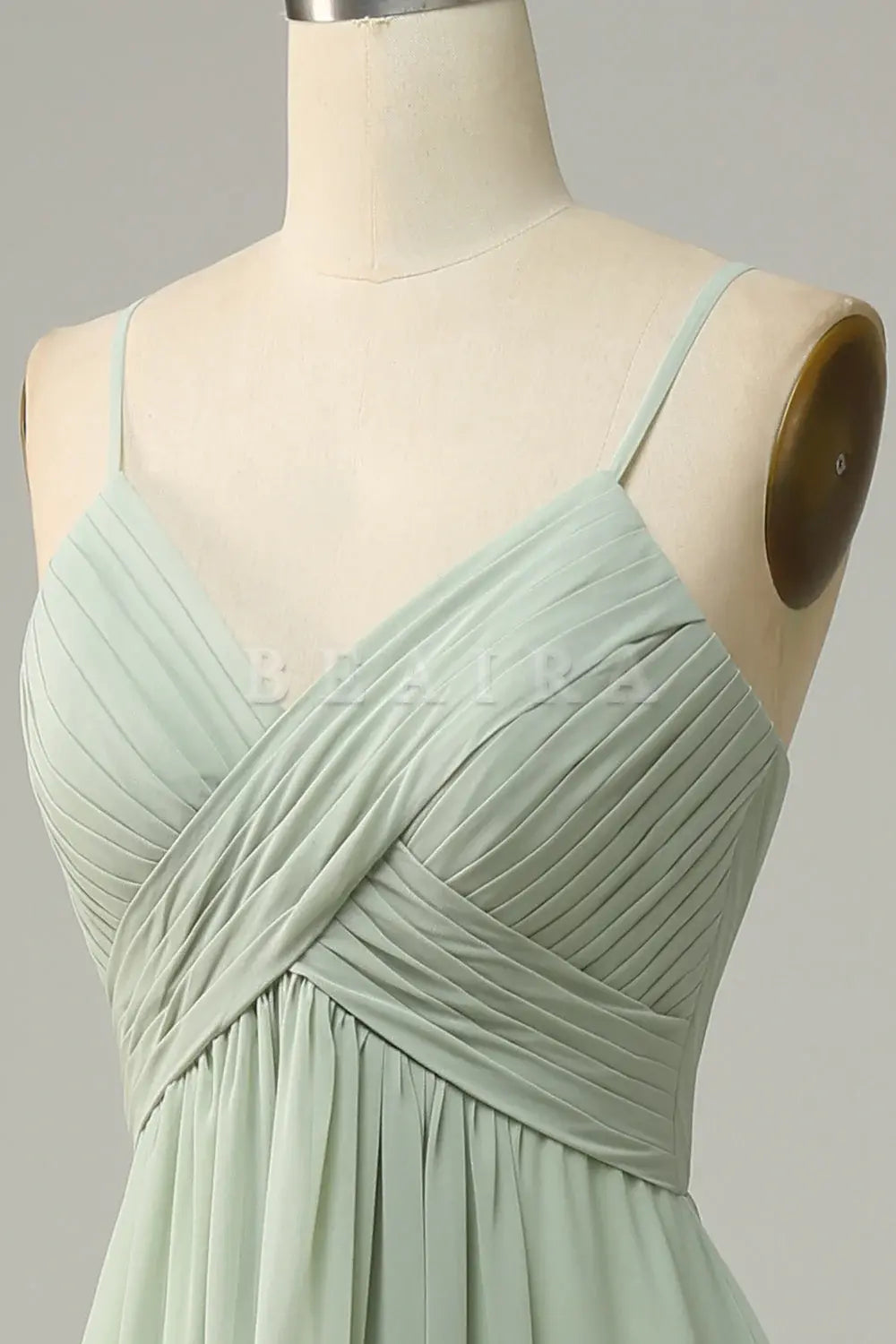 Beaira Dusty Sage A Line Spaghetti Straps Chiffon Bridesmaid Dress with Sleeveless Bridesmaid dress shop