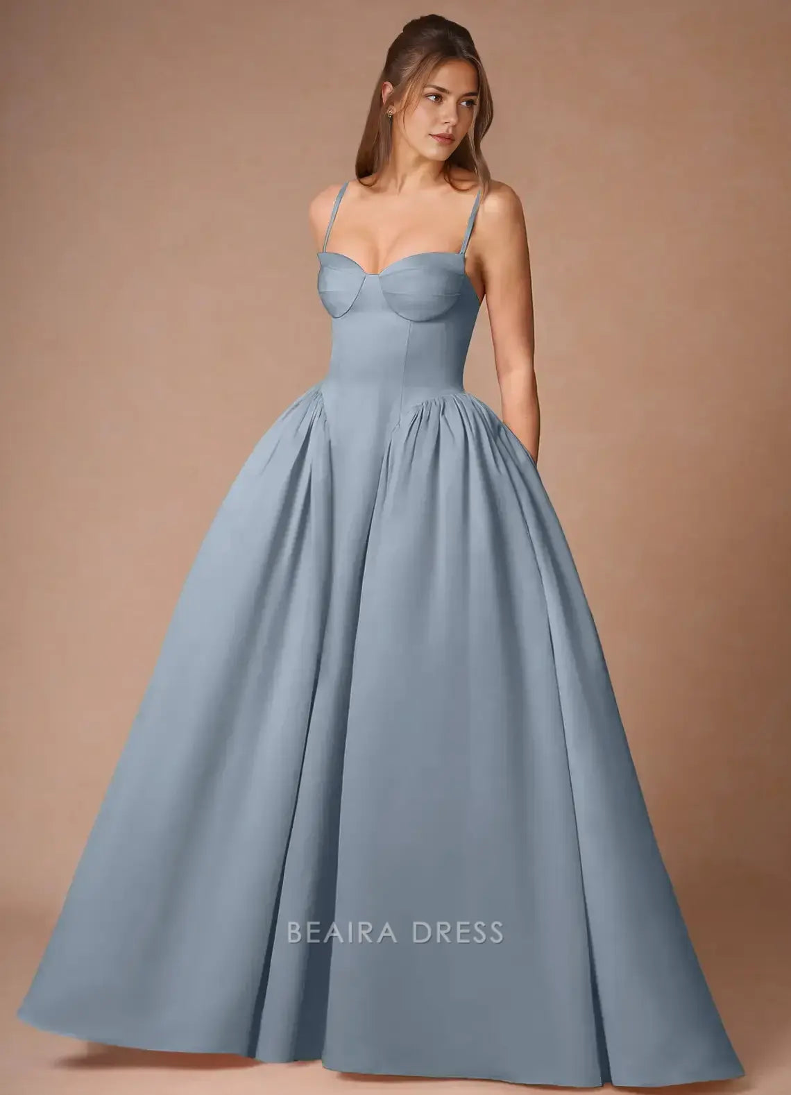 Elegant A-Line Spaghetti Strap Ball Gown Floor-Length Maxi Dress Prom Dress