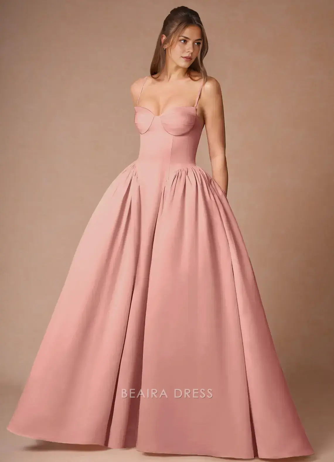 Elegant A-Line Spaghetti Strap Ball Gown Floor-Length Maxi Dress Prom Dress