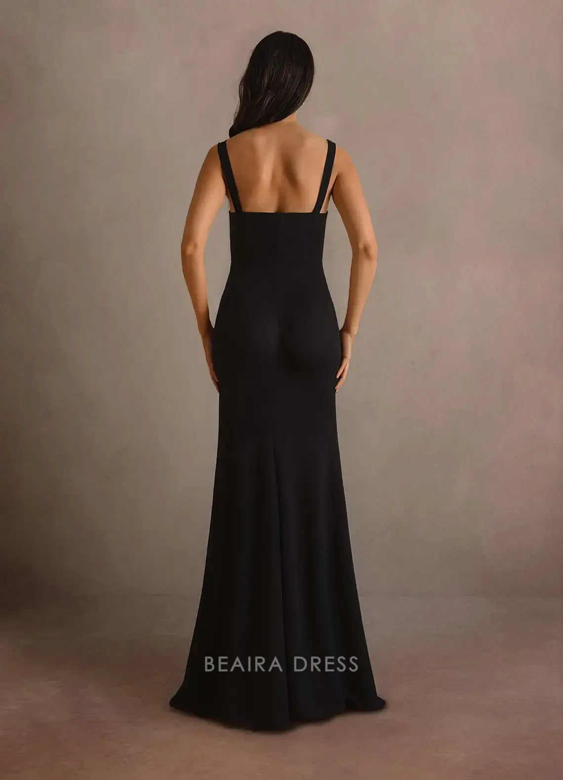 Elegant Square Neck Sleeveless Maxi Dress with Side Slit Prom Dress