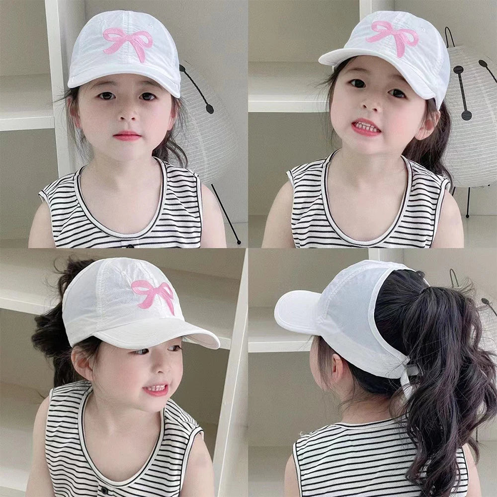 Beaira Fashion High Ponytail Kids Boy Girl Sun Hats Quick Drying Baseball Caps Adjustable Travel Caps Children Peaked Hats With Hole