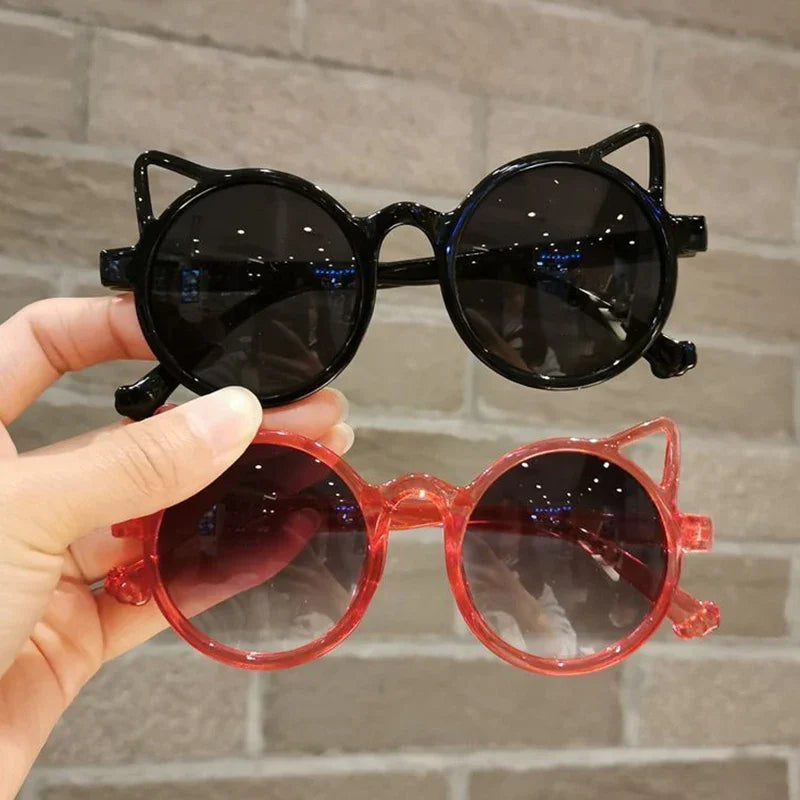 Beaira Girls Boys Cute Animal Cartoon Ears Sunglasses Outdoor Sun Protection Children Lovely Vintage Sunglasses Protection Classic Kids