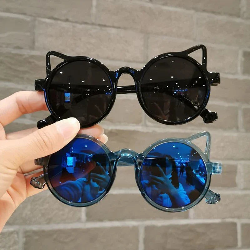 Beaira Girls Boys Cute Animal Cartoon Ears Sunglasses Outdoor Sun Protection Children Lovely Vintage Sunglasses Protection Classic Kids