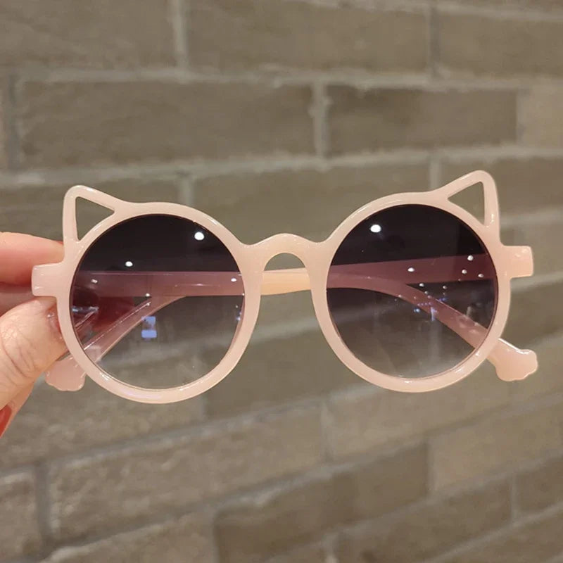 Beaira Girls Boys Cute Animal Cartoon Ears Sunglasses Outdoor Sun Protection Children Lovely Vintage Sunglasses Protection Classic Kids