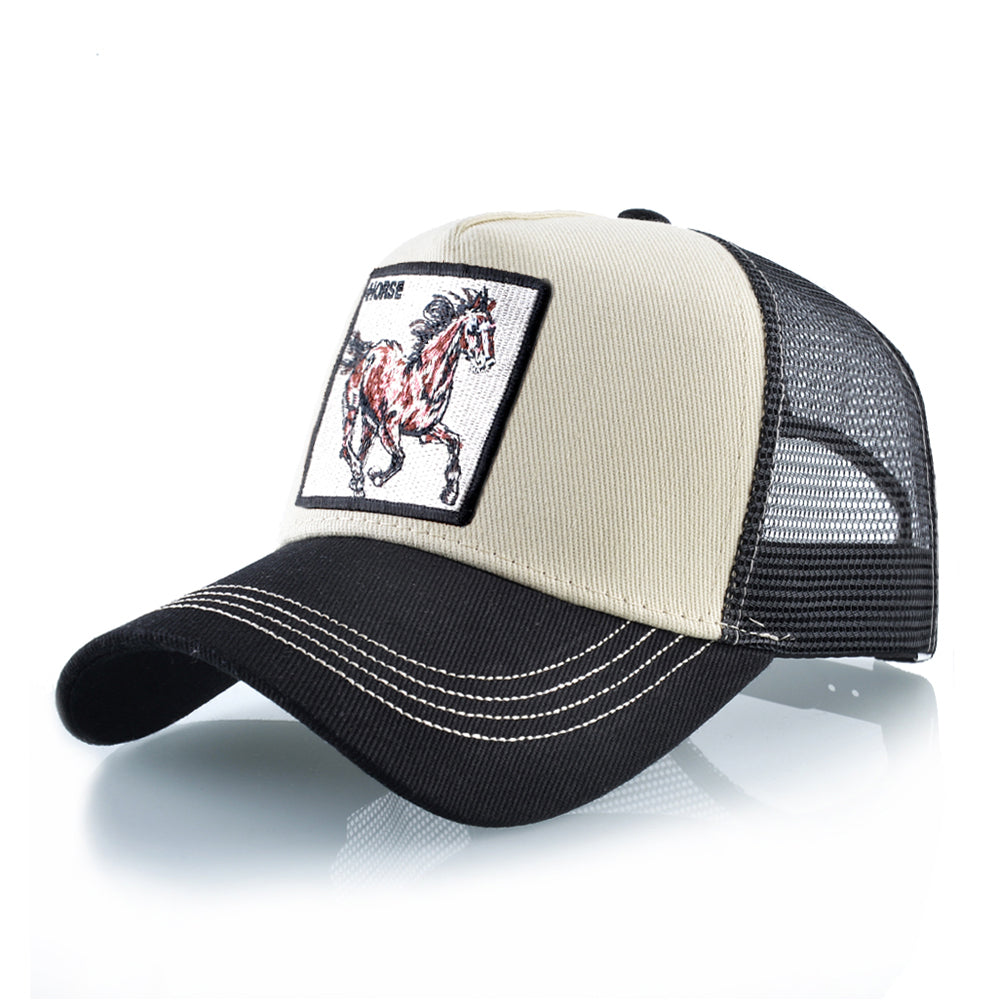 Beaira New Fashion Baseball Caps Men Women Snapback Mesh Baseball hats With Horse Embroidery Patch Trucker Casquette Summer Visor Caps