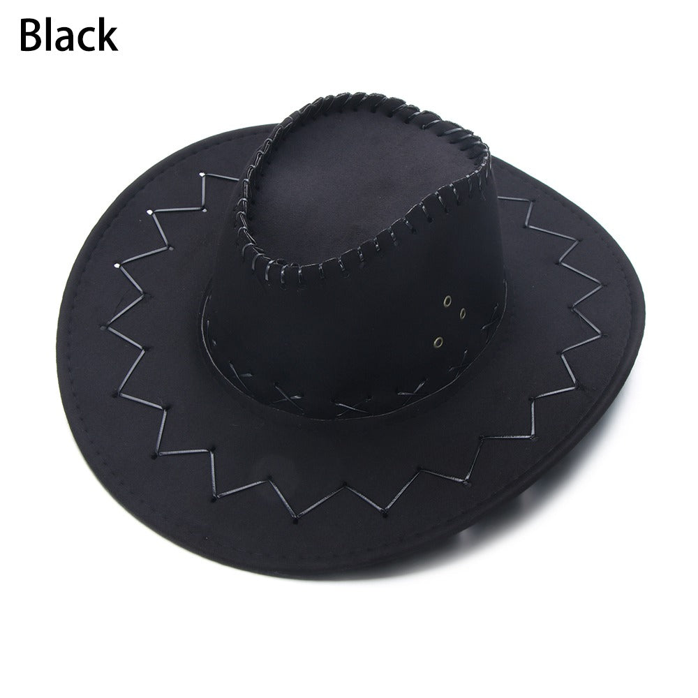 Beaira Western Cowboy Hat for Men Women Kids Fedora Outdoor Wide Brim Faux Leather Summer Wide Brim Beach Travel Cap Black White Pink