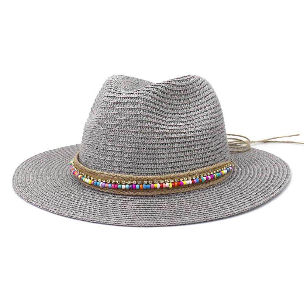 Beaira Pink Panama Hat Womens Sun Hat Straw Beach Fedora Summer Hat Wide Brim Sombreros