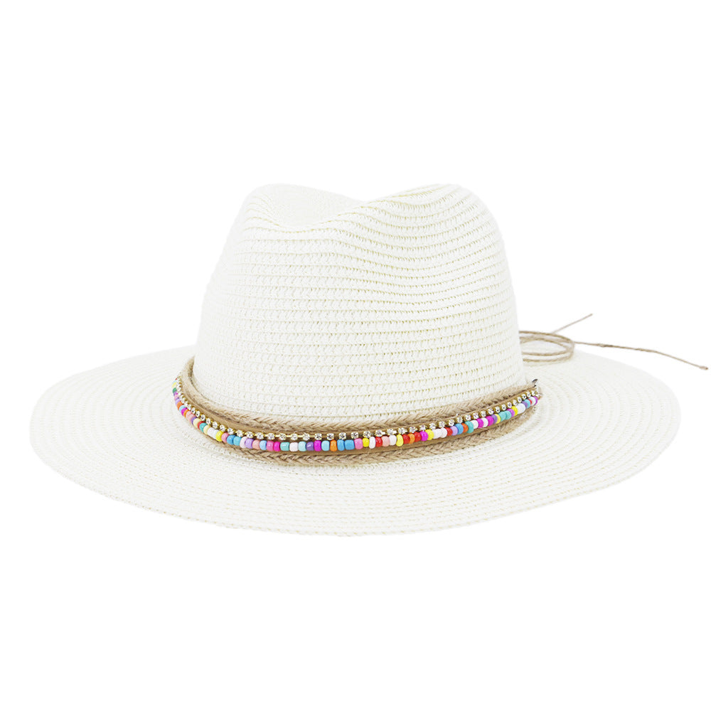 Beaira Pink Panama Hat Womens Sun Hat Straw Beach Fedora Summer Hat Wide Brim Sombreros