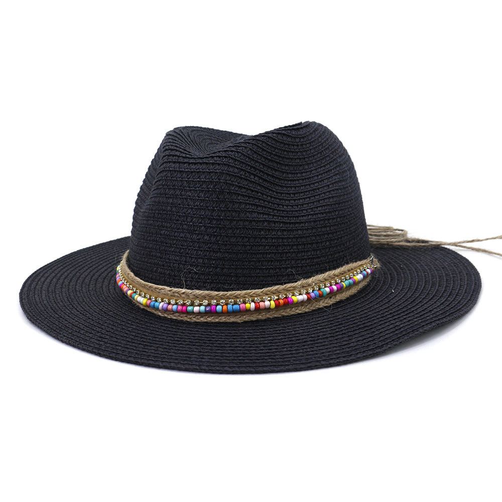 Beaira Pink Panama Hat Womens Sun Hat Straw Beach Fedora Summer Hat Wide Brim Sombreros