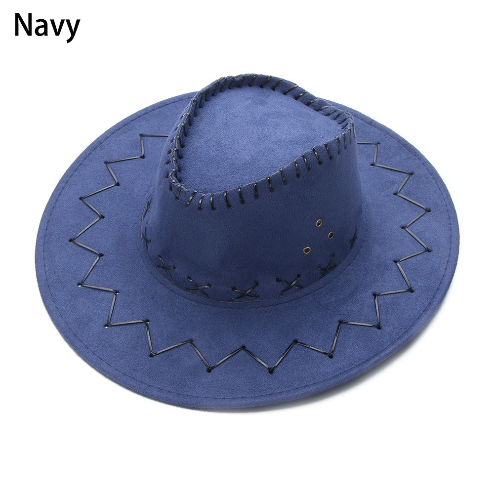Beaira Western Cowboy Hat for Men Women Kids Fedora Outdoor Wide Brim Faux Leather Summer Wide Brim Beach Travel Cap Black White Pink