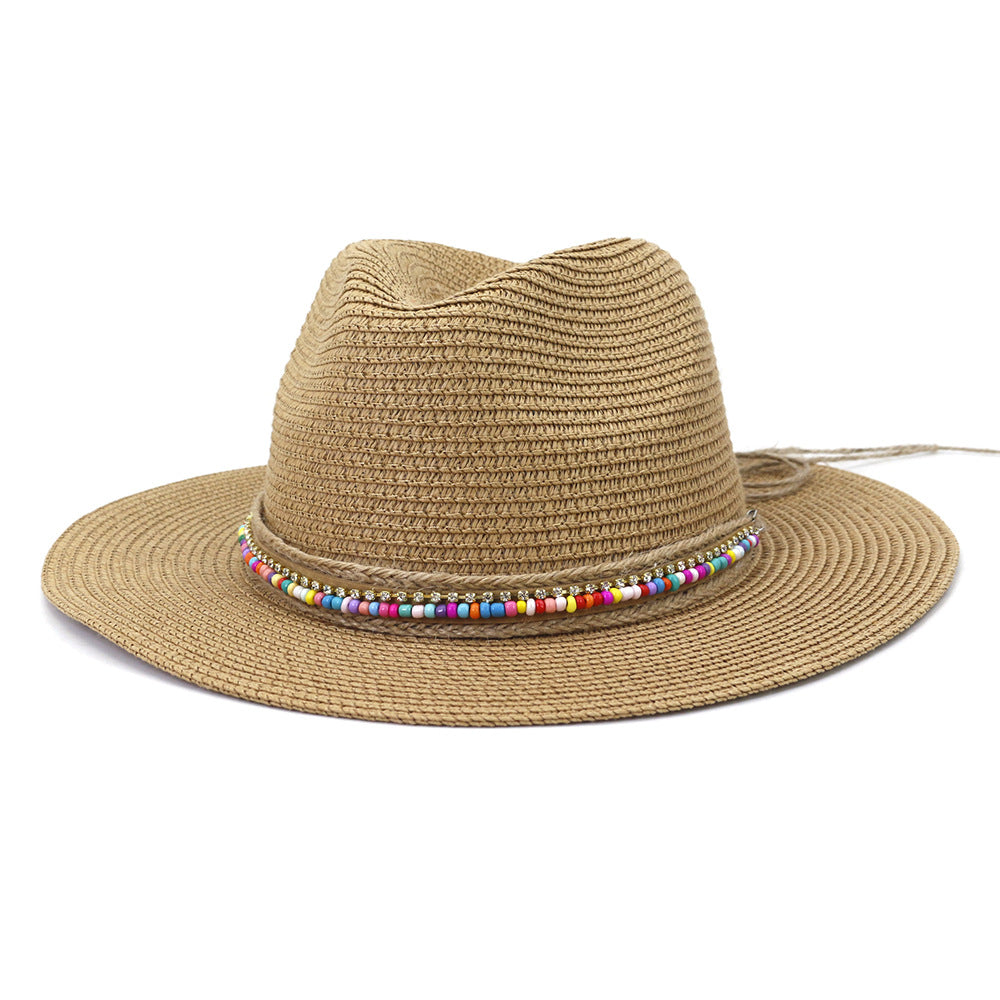 Beaira Pink Panama Hat Womens Sun Hat Straw Beach Fedora Summer Hat Wide Brim Sombreros