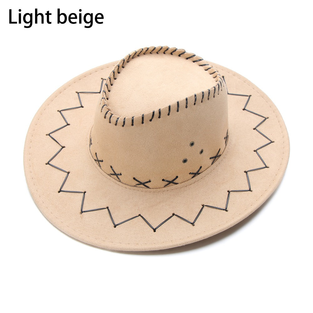 Beaira Western Cowboy Hat for Men Women Kids Fedora Outdoor Wide Brim Faux Leather Summer Wide Brim Beach Travel Cap Black White Pink