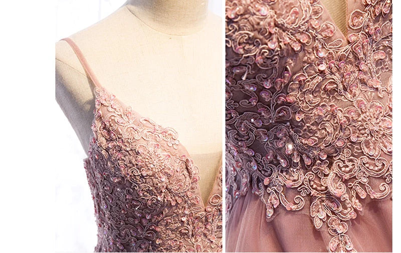 High Low Spaghetti Straps Tulle Homecoming Dresses with Appliques