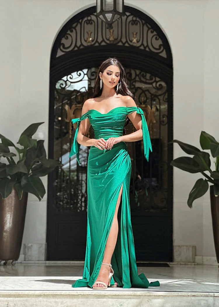 Prom Dresses Mermaid Off The Shoulder Zipper Up With Slit