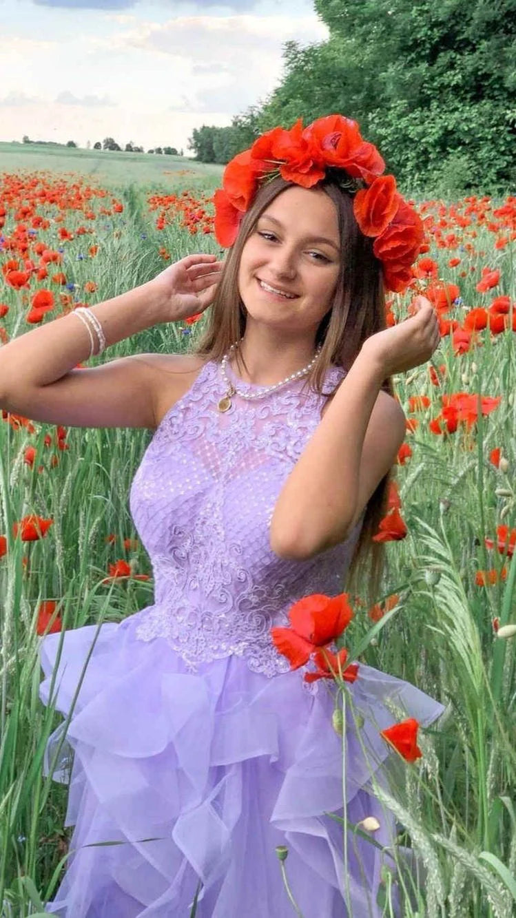 Hot Selling Lavender Cocktail Dresses Scoop Neck Short Sleeveless A Line Homecoming Dresses