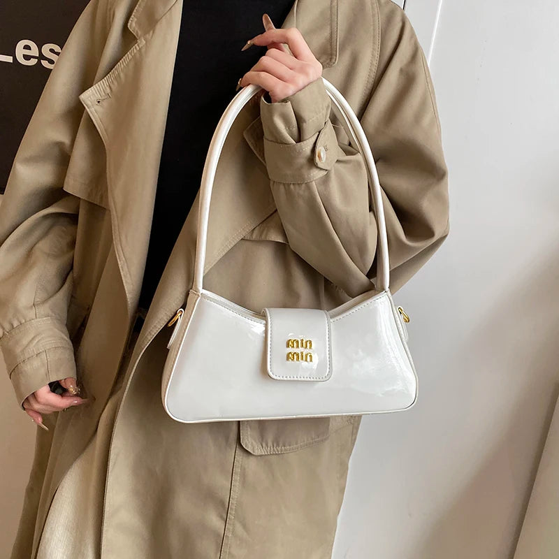 Beaira Light Luxury High-end Patent Leather Ladies Shoulder Bag New PU Leather Women Tote Bag Underarm Handbag Crossbody Purse