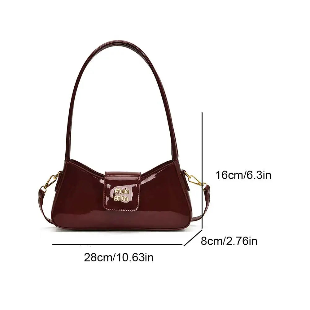Beaira Light Luxury High-end Patent Leather Ladies Shoulder Bag New PU Leather Women Tote Bag Underarm Handbag Crossbody Purse