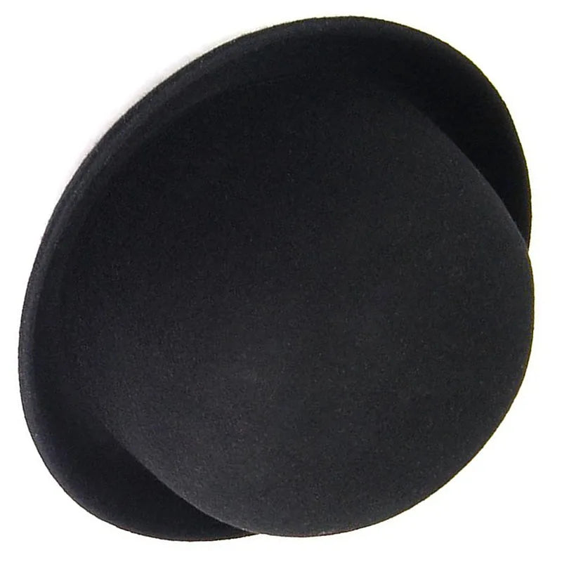 Beaira Melon Bowler Hat Felt Hat Chaplin Hat Riding Hat (Black)
