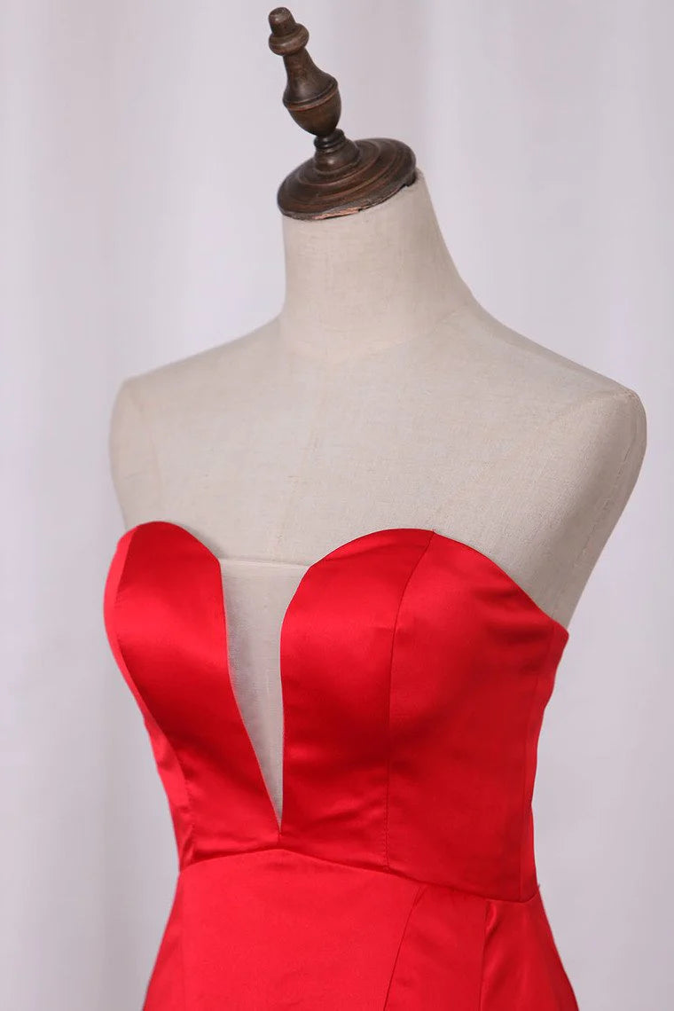 Mermaid Party Dresses Sweetheart Satin Floor Length