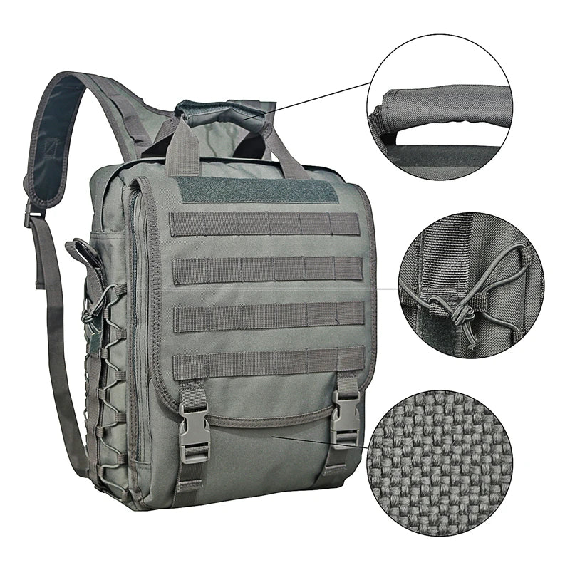 Beaira Molle Laptop Bag Tactical Messenger Bags Computer Backpack Fanny Belt Shouder Camping Outdoor Sports Bag