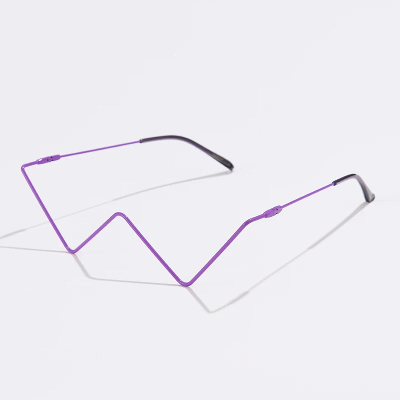 Beaira Motorcycle DrivingNew Fashion Crystal Sunglasses Frames For Women Small Diamond Eyeglasses Line Alloy Frame Goggles Unisex