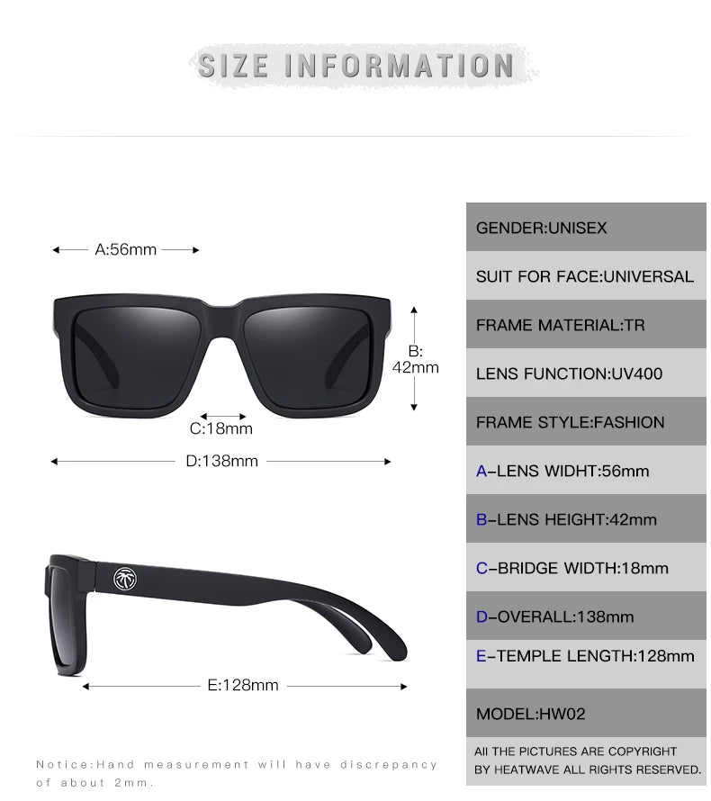 Beaira NEW High quality luxury Heat Wave brand Polarized sunglasses square Conjoined lens Women men sun glasses UV400