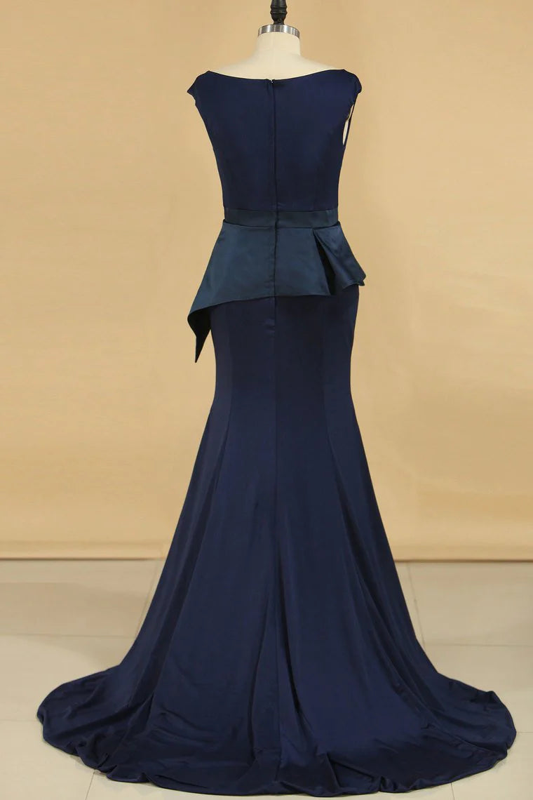 New Arrival Scoop Mermaid Spandex Party Dresses Sweep Train